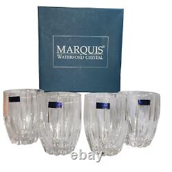 Set Of 4 Marquis by Waterford Double Old Fashioned Glasses Omega