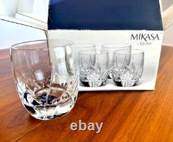 Set Of 4 Mikasa AGENA 5122465 Double Old Fashioned Crystal Glasses Slovenia NEW