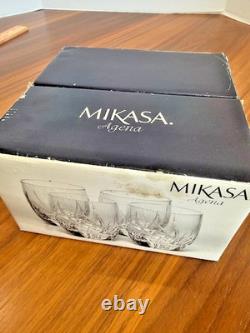 Set Of 4 Mikasa AGENA 5122465 Double Old Fashioned Crystal Glasses Slovenia NEW