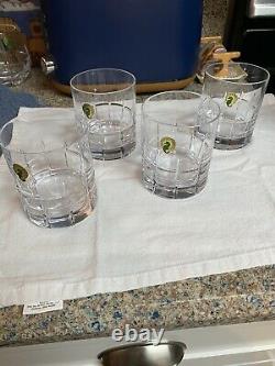 Set Of 4 New WATERFORD CLUIN Crystal Double Old Fashioned 12 oz Glasses