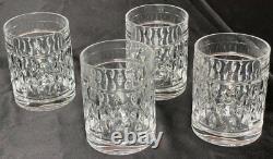 Set Of 4 Ralph Lauren Crystal ASTON Double Old Fashioned Whiskey Glasses 4 Tall