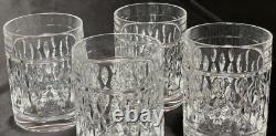 Set Of 4 Ralph Lauren Crystal ASTON Double Old Fashioned Whiskey Glasses 4 Tall