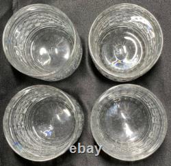 Set Of 4 Ralph Lauren Crystal ASTON Double Old Fashioned Whiskey Glasses 4 Tall