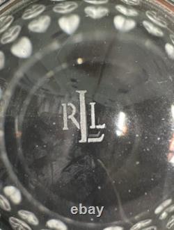 Set Of 4 Ralph Lauren Crystal ASTON Double Old Fashioned Whiskey Glasses 4 Tall
