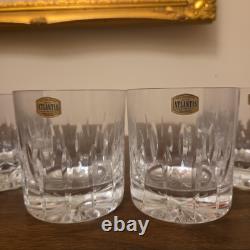 Set Of 4 Vintage Atlantis Castelo Crystal Old Fashioned Glasses Portugal NWOB