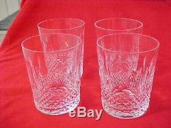 Set Of 4 Vintage Waterford Colleen Double Old Fashioned Glasses 4-3/4 Xlnt