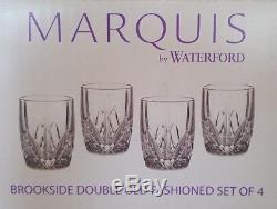 Set Of 4 Waterford Crystal Glasses Brookside Double Old Fashioned Edition