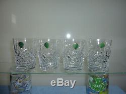 Set Of 4 Waterford Lismore 4 3/8 Tall 12 Oz Double Old Fashioned Glasses Nib