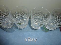 Set Of 4 Waterford Lismore 4 3/8 Tall 12 Oz Double Old Fashioned Glasses Nib