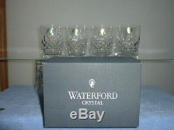 Set Of 4 Waterford Lismore 4 3/8 Tall 12 Oz Double Old Fashioned Glasses Nib