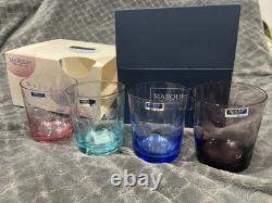 Set Of 4 Waterford Marquis Polka Dot Double Old Fashioned Glasses New in Box