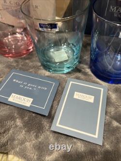 Set Of 4 Waterford Marquis Polka Dot Double Old Fashioned Glasses New in Box