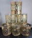 Set Of 6 Culver Valencia 22 kt Gold & Green Double Old Fashioned Glasses
