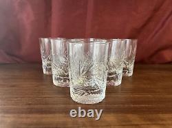 Set Of 6 Cut Pinwheel 4 Double Old Fashioned Whiskey Tumblers Low Ball Glasses