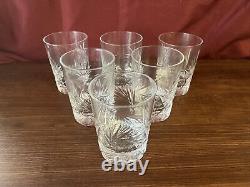 Set Of 6 Cut Pinwheel 4 Double Old Fashioned Whiskey Tumblers Low Ball Glasses