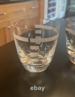 Set Of 6 Sasaki Japan By Lisa Jenks Etched Crystal Double Old Fashioned Tumblers