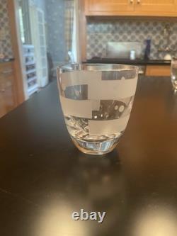 Set Of 6 Sasaki Japan By Lisa Jenks Etched Crystal Double Old Fashioned Tumblers