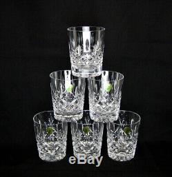 Set Of 6 Waterford Lismore 12 Oz Double Old Fashioned Glasses Tumblers 4 3/8 T