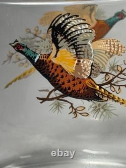 Set Of 8 Pheasants In Flight Double Old Fashioned Whisky Glasses