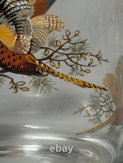 Set Of 8 Pheasants In Flight Double Old Fashioned Whisky Glasses