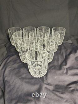 Set Of 9 Excellent Gorham Crystal Sundance Pattern Double Old Fashioned Glasses