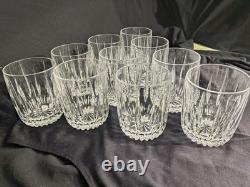 Set Of 9 Excellent Gorham Crystal Sundance Pattern Double Old Fashioned Glasses