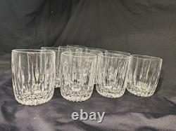 Set Of 9 Excellent Gorham Crystal Sundance Pattern Double Old Fashioned Glasses
