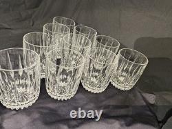 Set Of 9 Excellent Gorham Crystal Sundance Pattern Double Old Fashioned Glasses