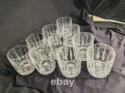 Set Of 9 Excellent Gorham Crystal Sundance Pattern Double Old Fashioned Glasses
