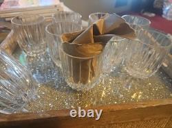 Set Of 9 MIKASA Crystal PARK LANE Double Old Fashioned Glasses Tumblers Rocks