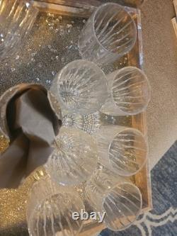 Set Of 9 MIKASA Crystal PARK LANE Double Old Fashioned Glasses Tumblers Rocks