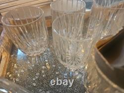 Set Of 9 MIKASA Crystal PARK LANE Double Old Fashioned Glasses Tumblers Rocks