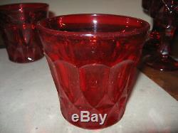 Set Of Eight Noritake Perspective Ruby Glass 10 Oz. Double Old Fashioned Tumbler