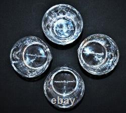 Set Of Four Tommy Bahama Double Old Fashioned Glasses Embossed Pineapple