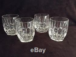Set Of Four Waterford Lismore Double Old Fashioned 4 Rocks Glasses Tumblers