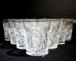 Set of 10 ABP American Brilliant Cut Crystal Double Old Fashioned Glasses