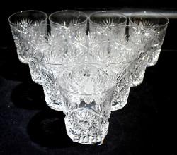 Set of 10 ABP American Brilliant Cut Crystal Double Old Fashioned Glasses