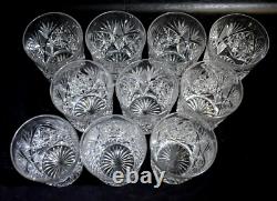 Set of 10 ABP American Brilliant Cut Crystal Double Old Fashioned Glasses