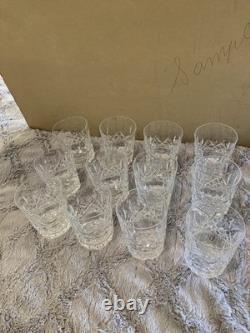 Set of 12 Waterford Lismore double old fashions no chips vintage