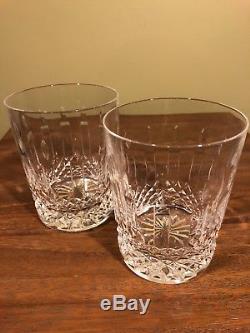 Set of 2 Fine Waterford Crystal Happy Birthday Double Old-Fashioned Glasses
