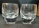 Set of 2 Moser Crystal Bar Ice Bottom Double Old Fashioned Rocks Glasses