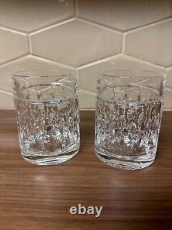 Set of 2 Ralph Lauren Ashton Crystal Glasses Double Old Fashioned