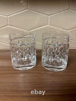 Set of 2 Ralph Lauren Ashton Crystal Glasses Double Old Fashioned