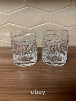 Set of 2 Ralph Lauren Ashton Crystal Glasses Double Old Fashioned