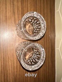 Set of 2 Ralph Lauren Ashton Crystal Glasses Double Old Fashioned