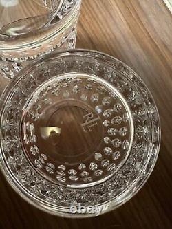 Set of 2 Ralph Lauren Ashton Crystal Glasses Double Old Fashioned