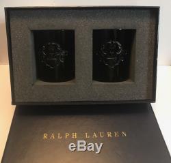Set of 2 Ralph Lauren Ayers Skull Double Old Fashioned 12oz Glasses New In Box