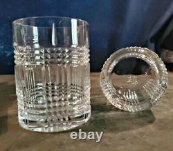 Set of 2 Ralph Lauren Crystal Glen Plaid 4 Double Old Fashioned Whiskey Glasses