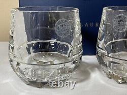 Set of 2 Ralph Lauren Monroe Double Old Fashioned Glass Czech Cut Crystal
