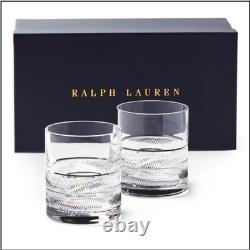 Set of 2 Ralph Lauren Remy Double Old Fashioned Glasses Crystal Barware Gift Box
